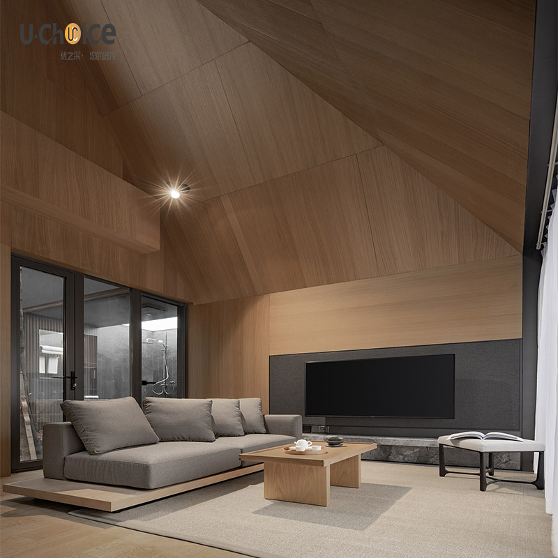 優(yōu)之采不銹鋼蜂窩板吊頂木紋蜂窩扣板吊頂安裝實景效果圖